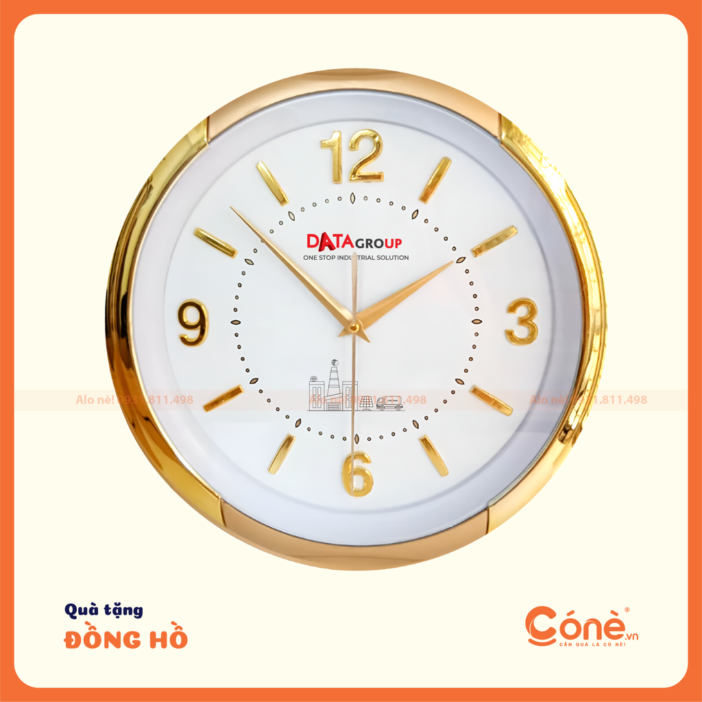 đồng hồ treo tường mạ vàng