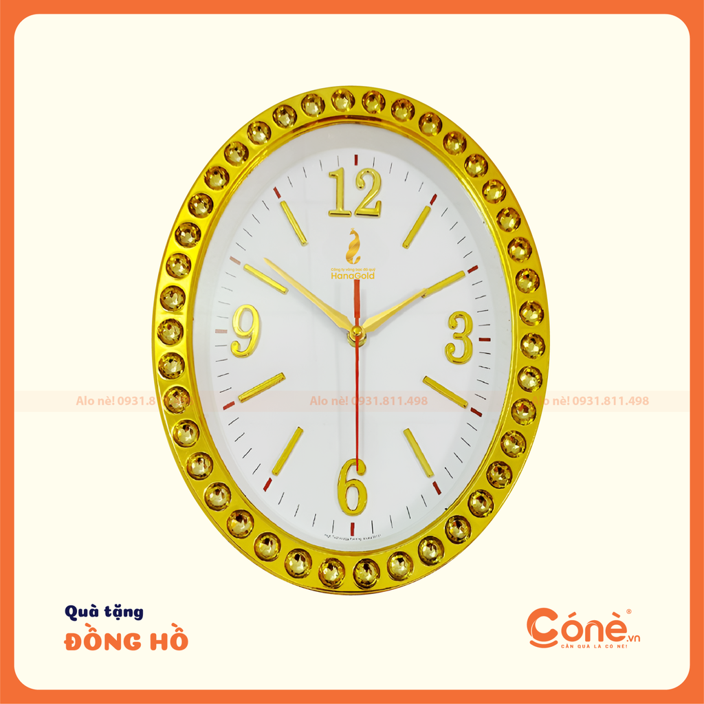 đồng hồ treo tường oval
