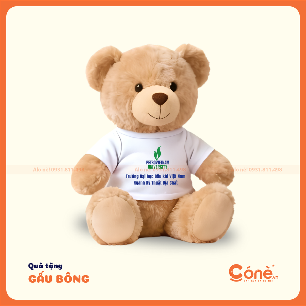 [GB002] Gấu Bông Dream Big - Gấu Bông Trắng In Logo