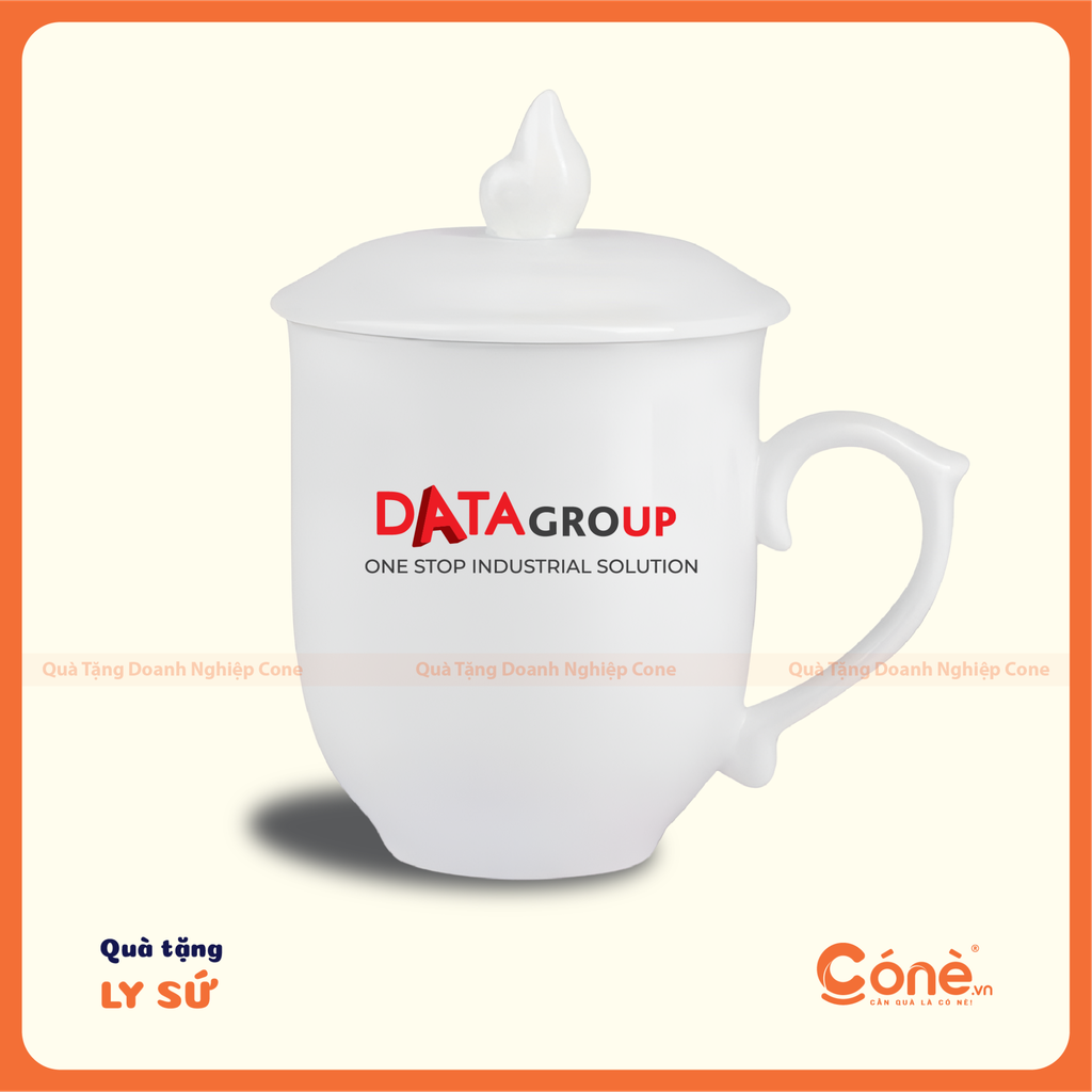[LS006] Ly Sứ Premium | Ly Sứ Có Nắp In Logo Theo Yêu Cầu