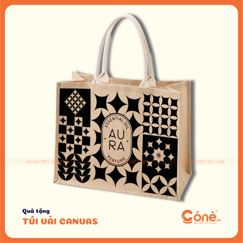 [TV002] Túi Vải Eco Life Cone | Túi Vải Đay In Logo