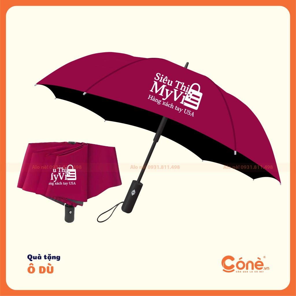 Ô Dù Premium Cone | Ô Gấp 3 Tự Động 2 Chiều
