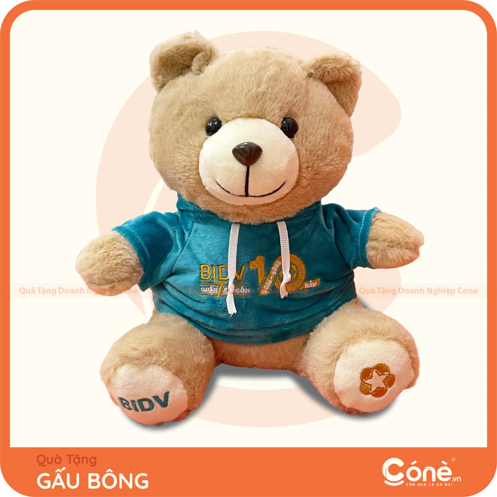 [GB008] Gấu Bông Proud Bear | Gấu Bông Thêu Logo Doanh Nghiệp