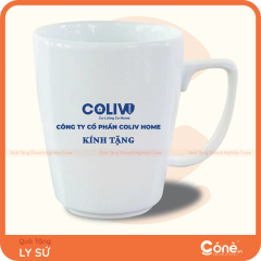 [LS001] Ly Sứ Cheer Up | Ly Sứ Dáng Vát Quai Vuông In Logo