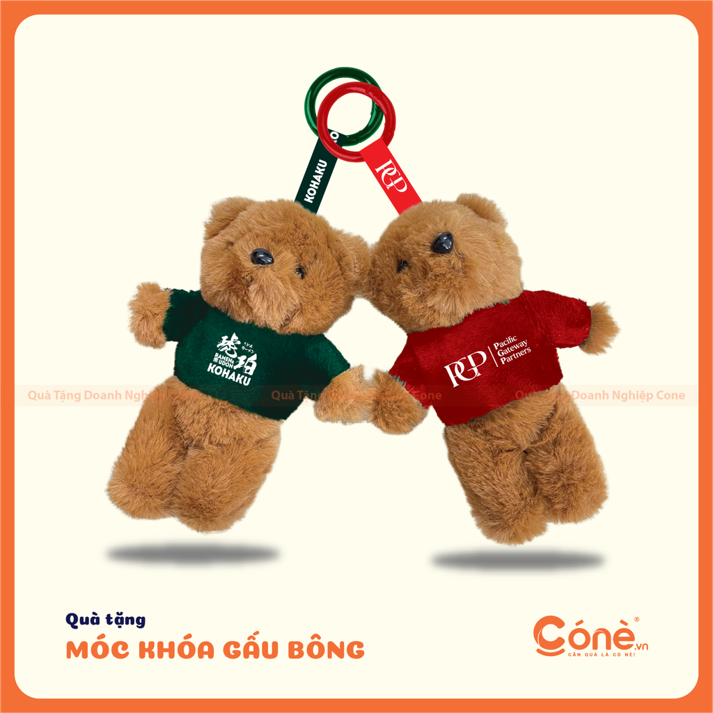 [MKQT07] Móc Khóa Bé Bear | Móc Khóa Gấu Bông In Logo