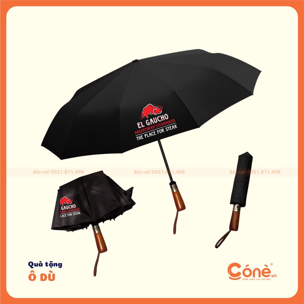 Ô Dù Stay Cool Cone | Dù Cán Gỗ In Logo
