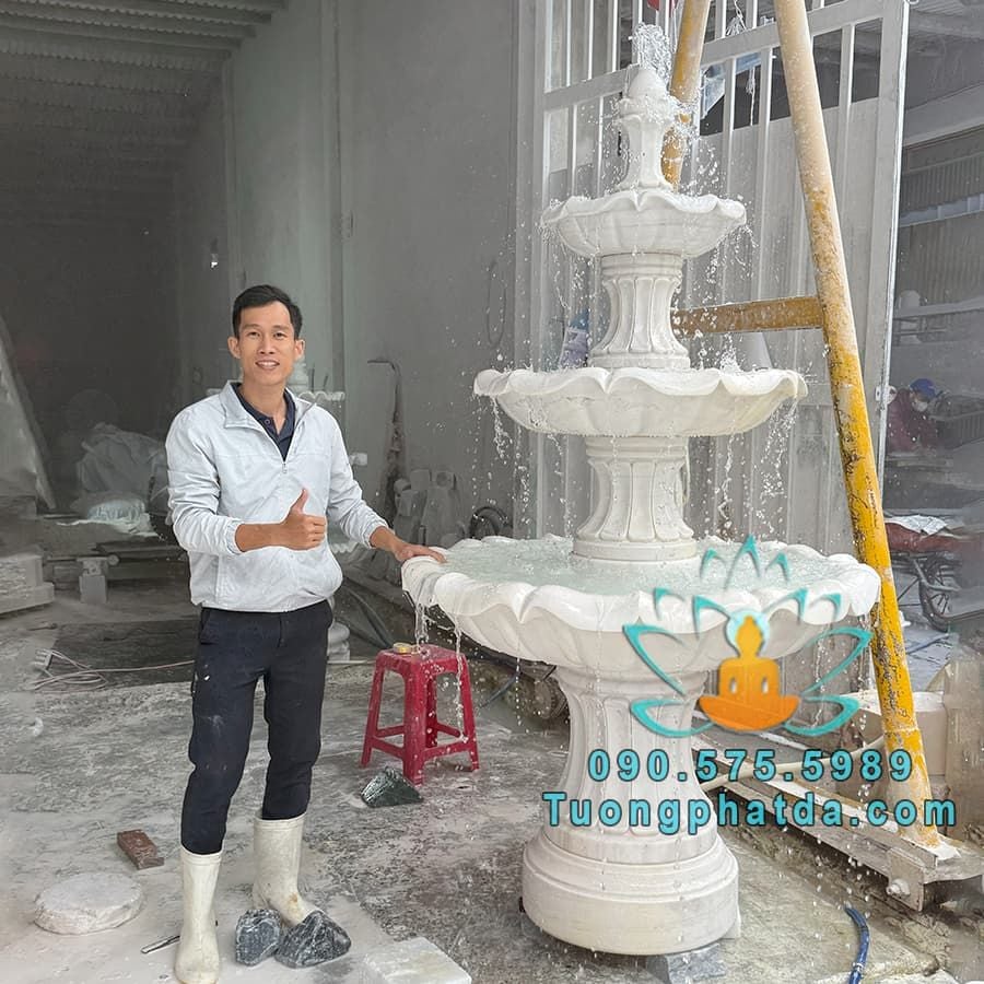 Bán Đài Phun Nước Đá 3 Tầng Đẹp Cao 2m