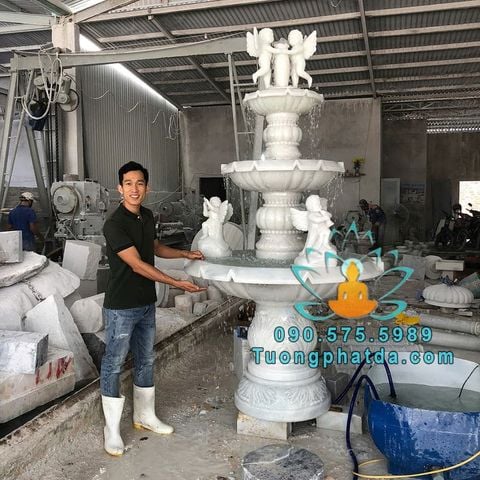 Bán Đài Phun Nước Đá Thiên Thần Để Sân Vườn Đẹp