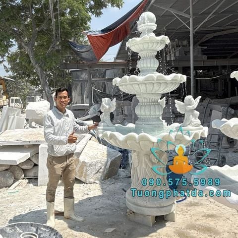 Bán Đài Phun Nước Thiên Thần Đá Sân Vườn Đẹp Tại Hà Nội