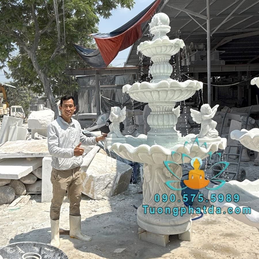 Bán Đài Phun Nước Thiên Thần Đá Sân Vườn Đẹp Tại Hà Nội