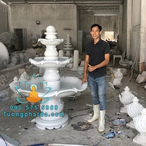 Chuyên Đài Phun Nước Đá Trắng Phong Thủy Đẹp Tại Phú Thọ