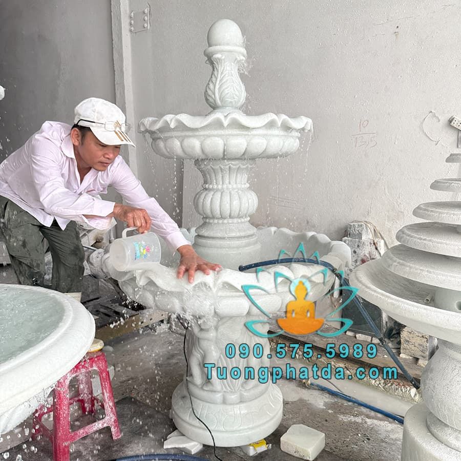 Cung Cấp Đài Phun Nước Đá Thiên Thần Đẹp Cao 2m