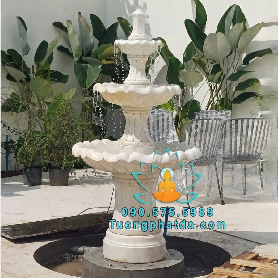Đài Phun Nước Đá Phong Thủy 3 Tầng Đẹp Tại Vũng Tàu