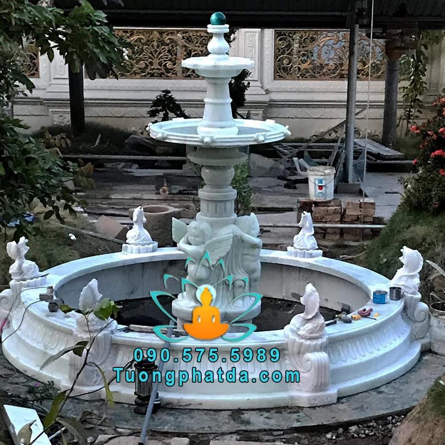 Đài Phun Nước Đá Cá Chép Sân Vườn Đẹp Tại Cà Mau