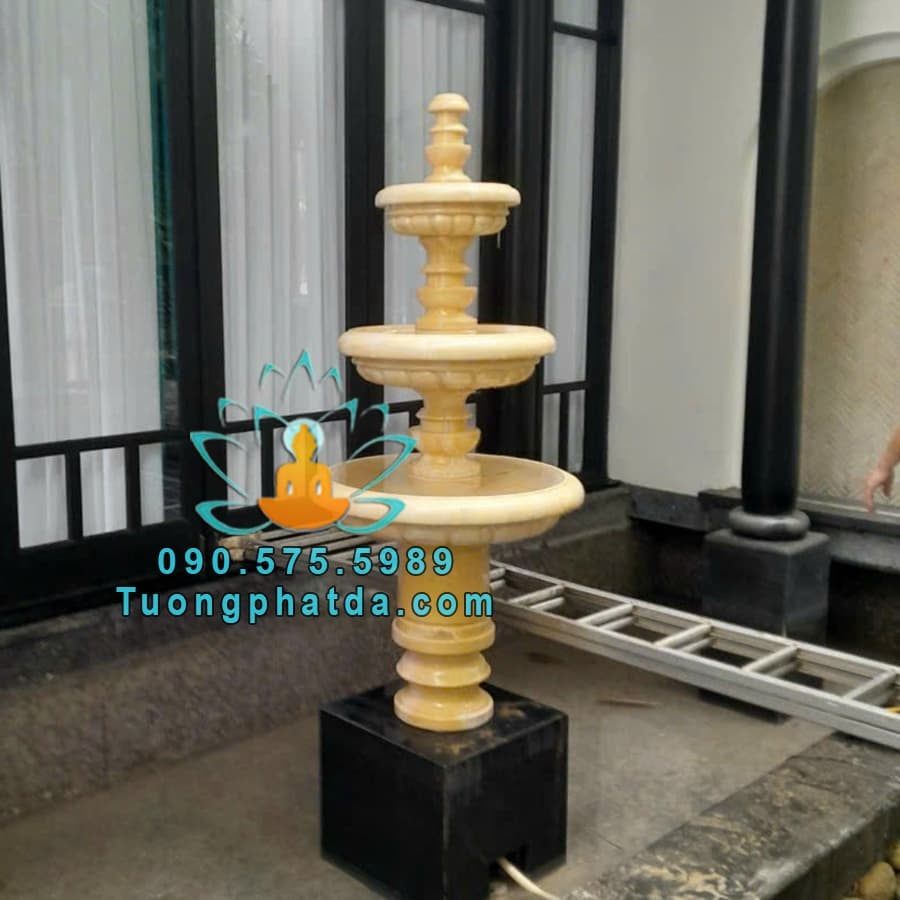 Đài Phun Nước Đá Cẩm Thạch Vàng Tự Nhiên