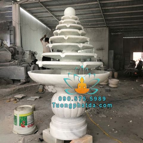 Đài Phun Nước Đá Luân Hồi Để Sân Vườn Đẹp Cao 2m