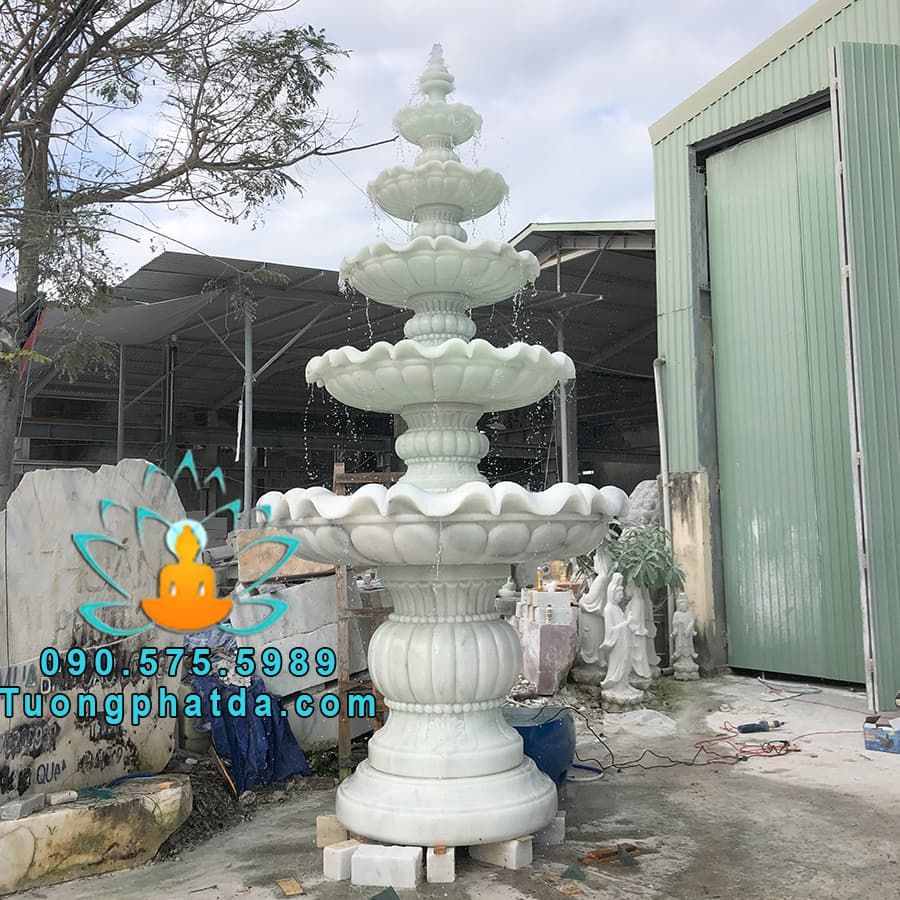 Đài Phun Nước Đá Phong Thủy Đẹp Cao 4m