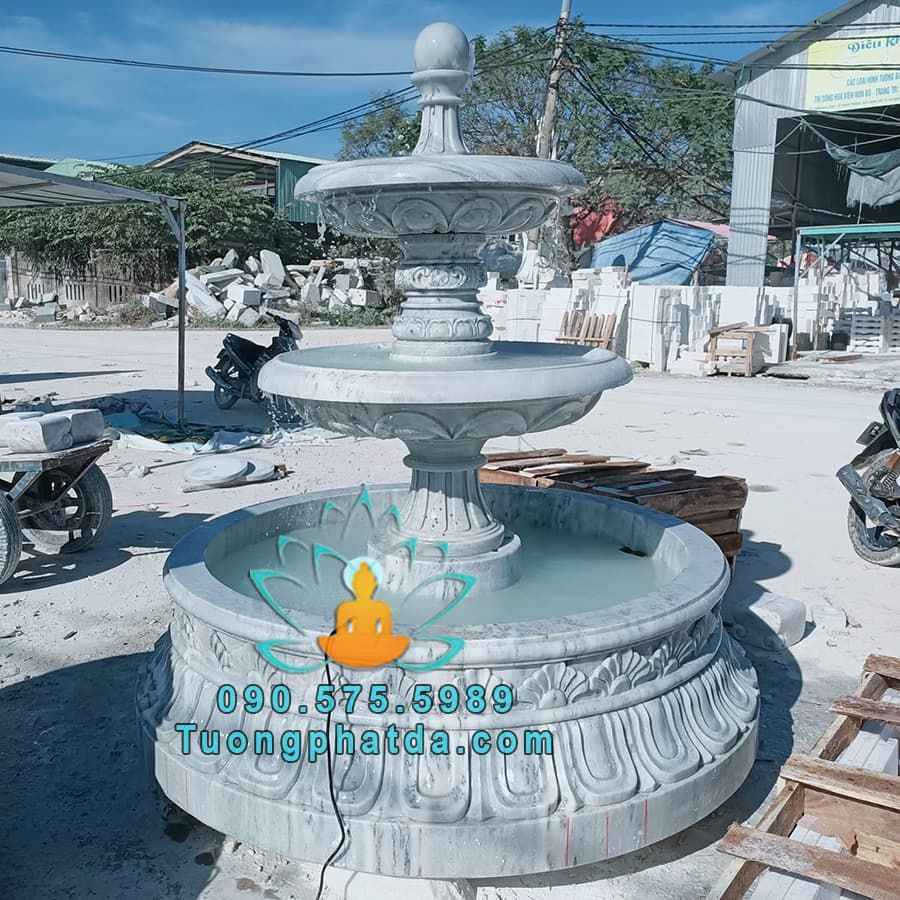 Đài Phun Nước Đá Phong Thủy Sân Vườn Đẹp Tại Điện Biên