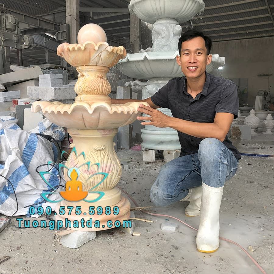 Đài Phun Nước Đá Vàng Phong Thủy Đẹp Tại Nghệ An