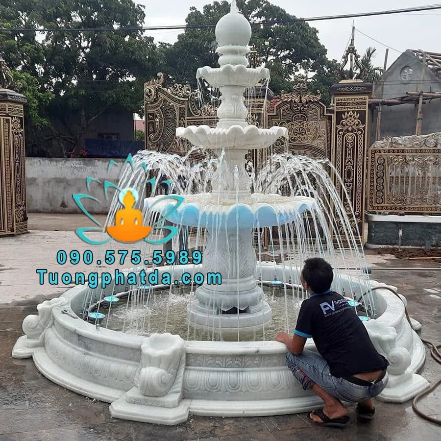 Đài Phun Nước Đá Sân Vườn Đẹp Tại An Giang