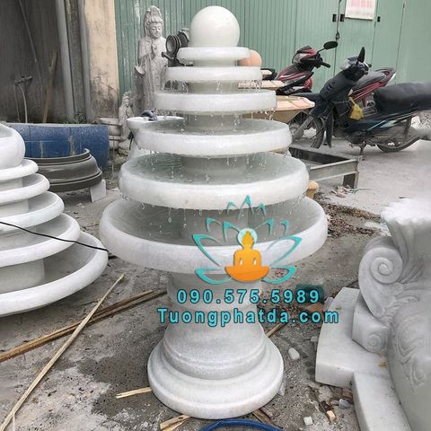 Đài Phun Nước Đá Trắng Phong Thủy Đẹp Tại DakLak