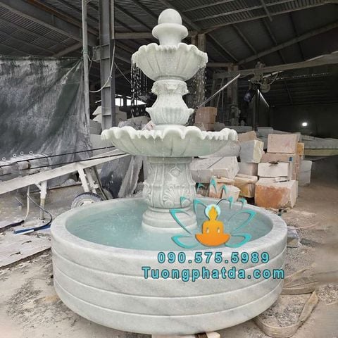 Đài Phun Nước Đá Tự Nhiên Nguyên Khối Đẹp