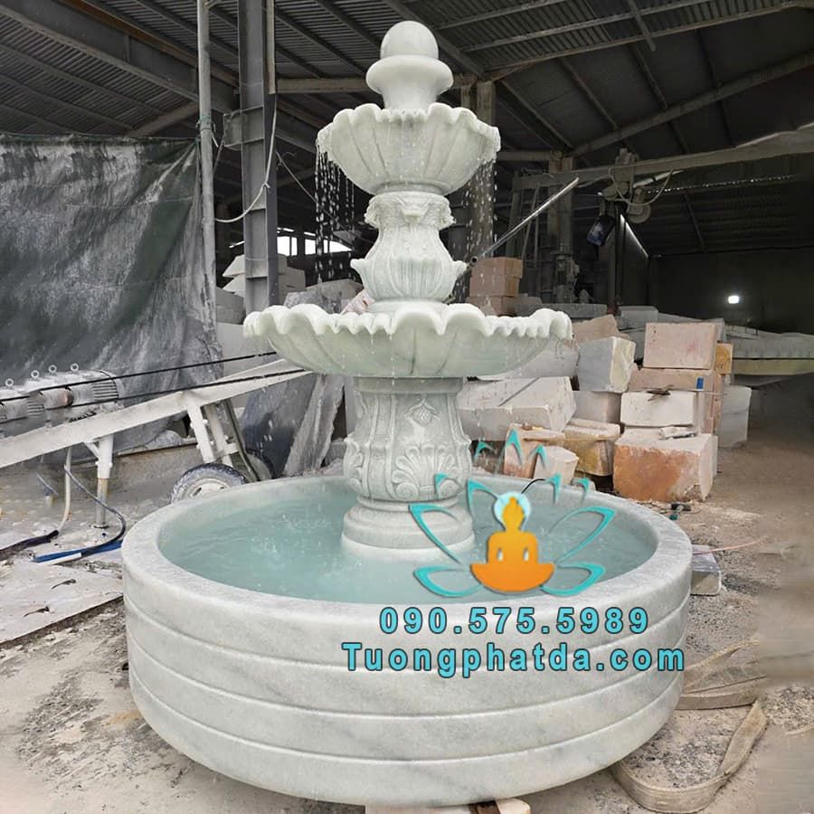 Đài Phun Nước Đá Tự Nhiên Nguyên Khối Đẹp