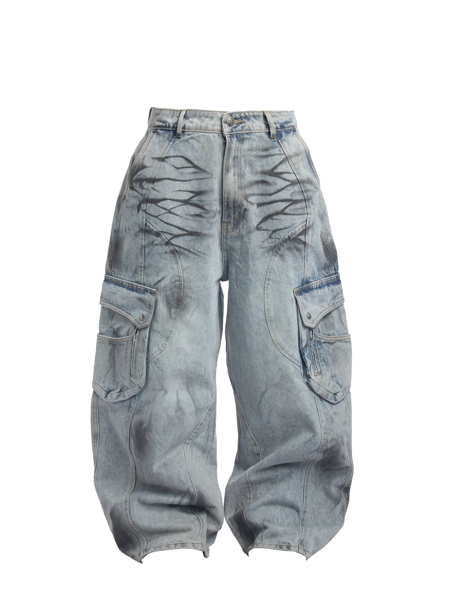  HADES OFF GRAY WASH CARGO JEANS 