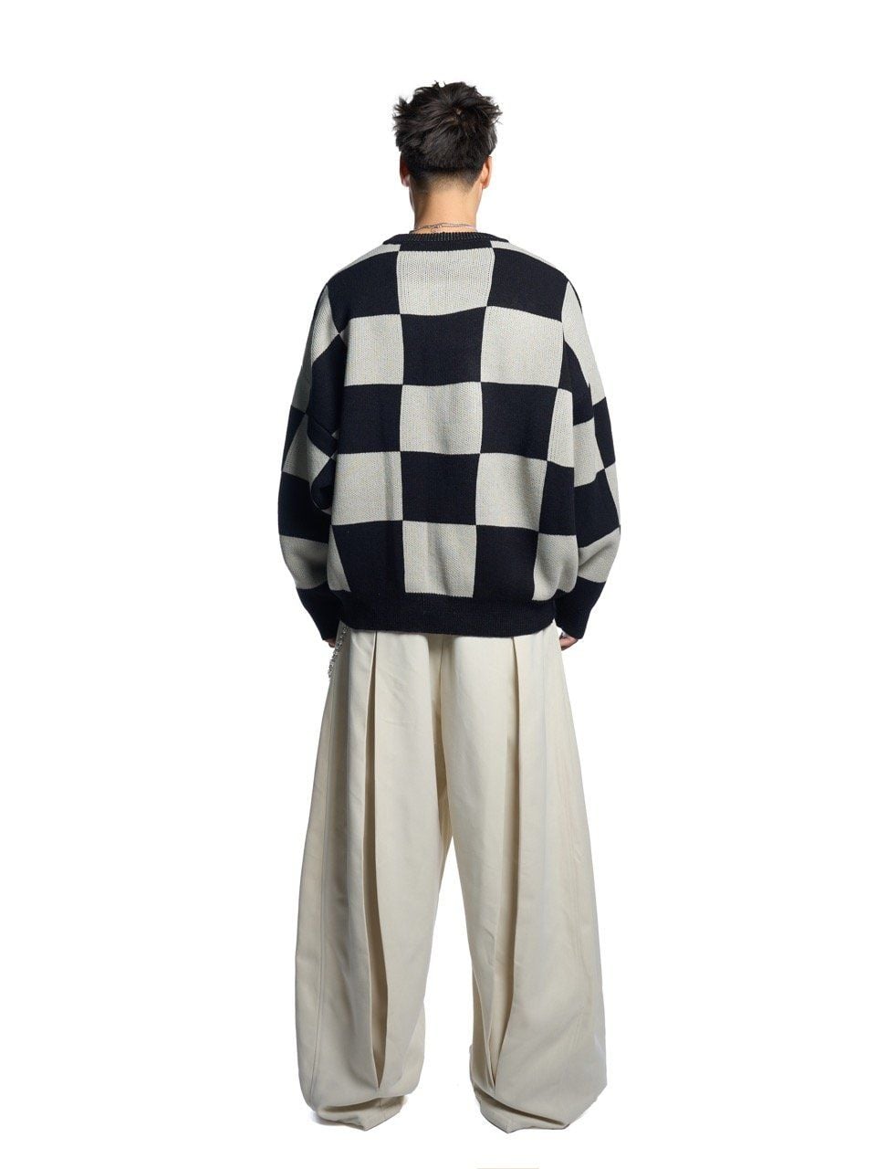  HADES DUAL TONE CHECKER SWEATER 