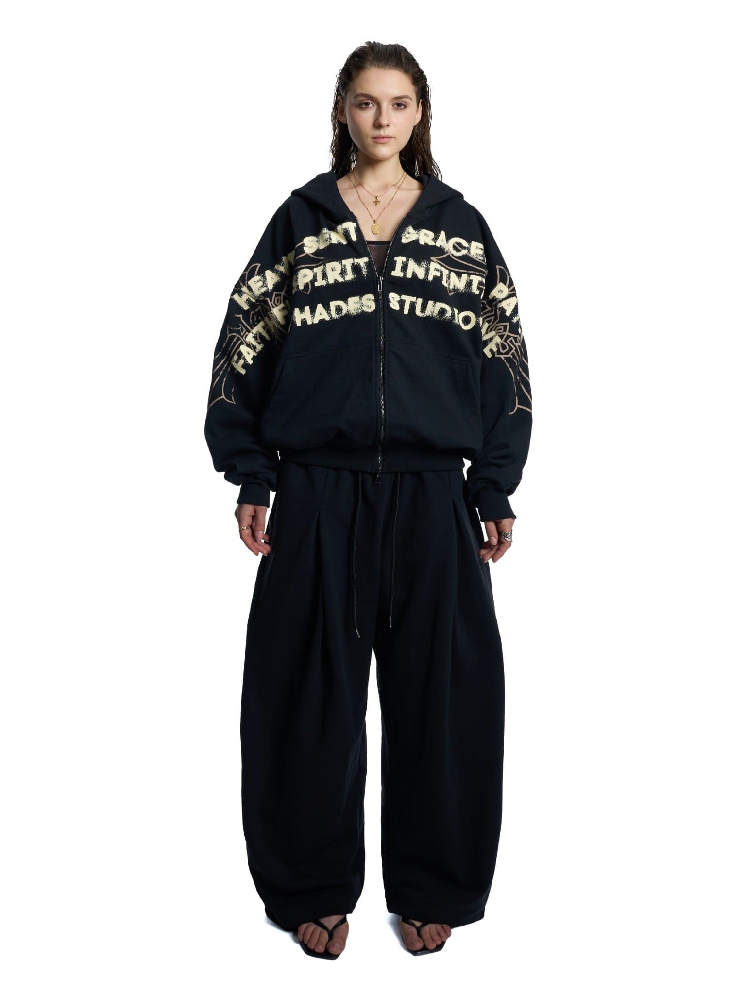  HADES HEAVENS CALL HOODIE ZIP - BLACK 