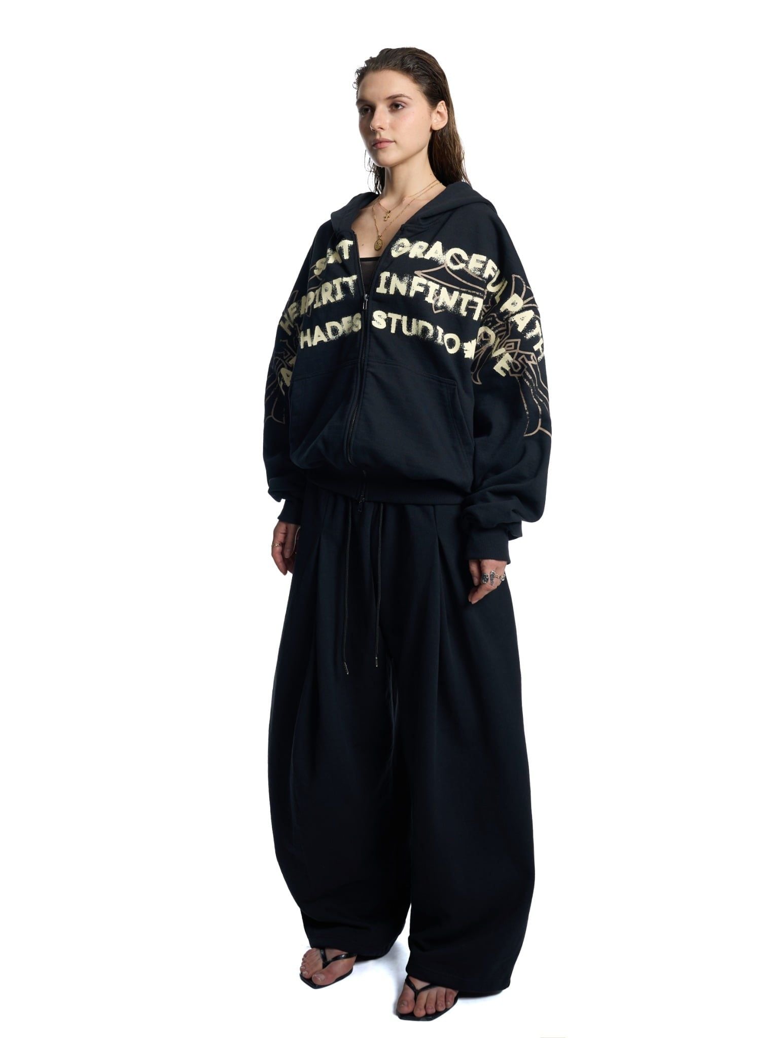  HADES HEAVENS CALL HOODIE ZIP - BLACK 