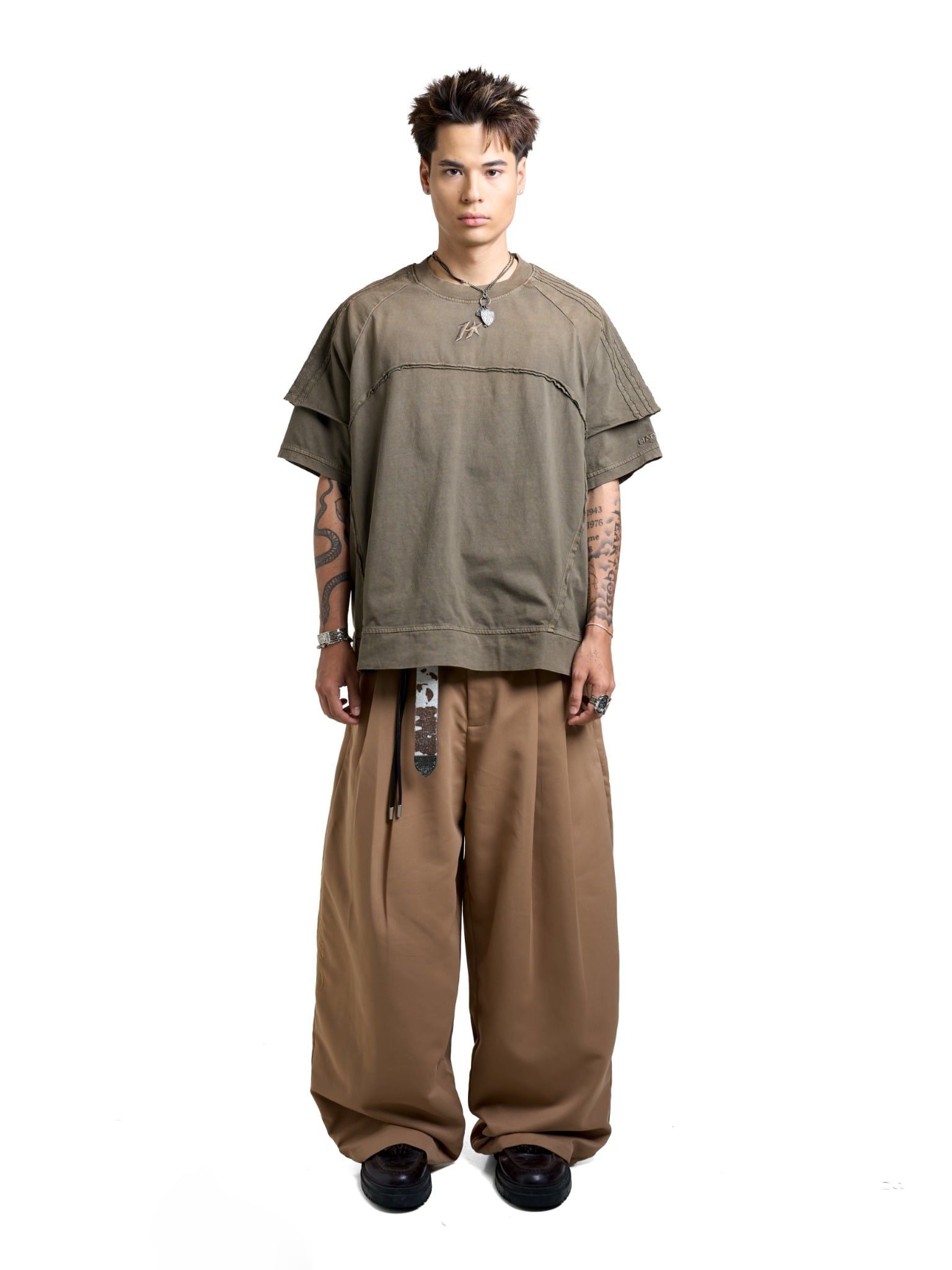  HADES TIMELESS WIDE-LED PANTS - BROWN 