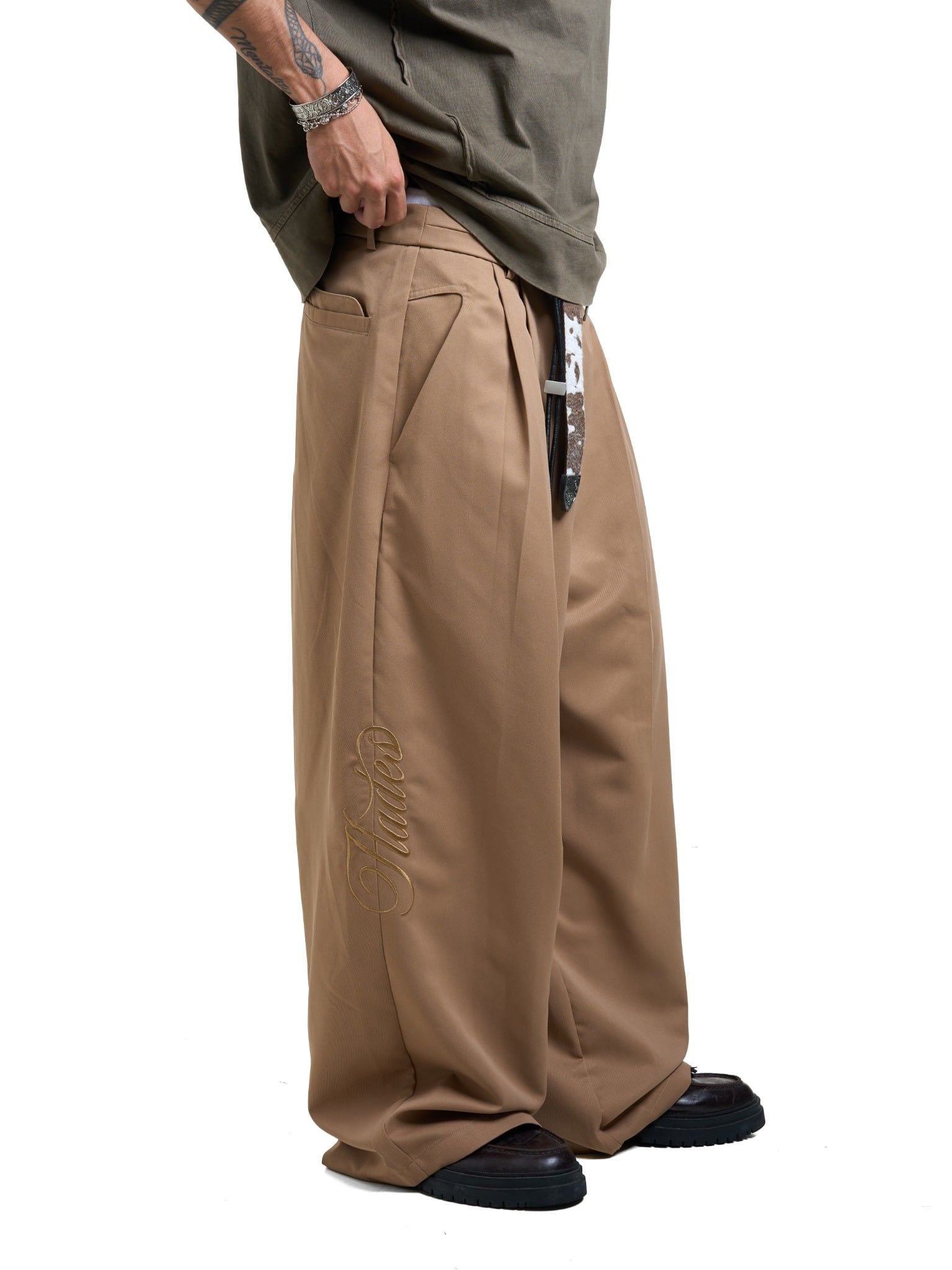  HADES TIMELESS WIDE-LED PANTS - BROWN 