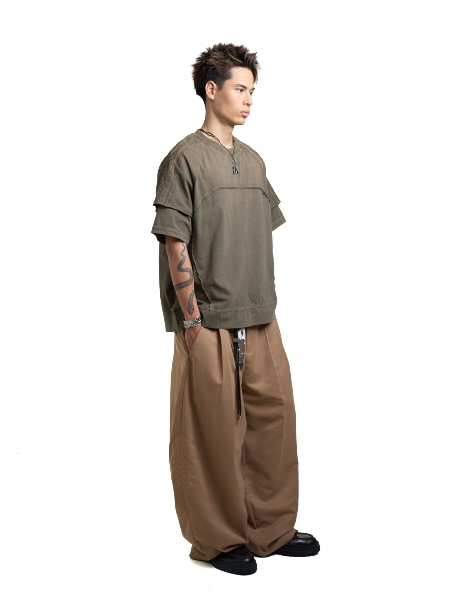  HADES TIMELESS WIDE-LED PANTS - BROWN 