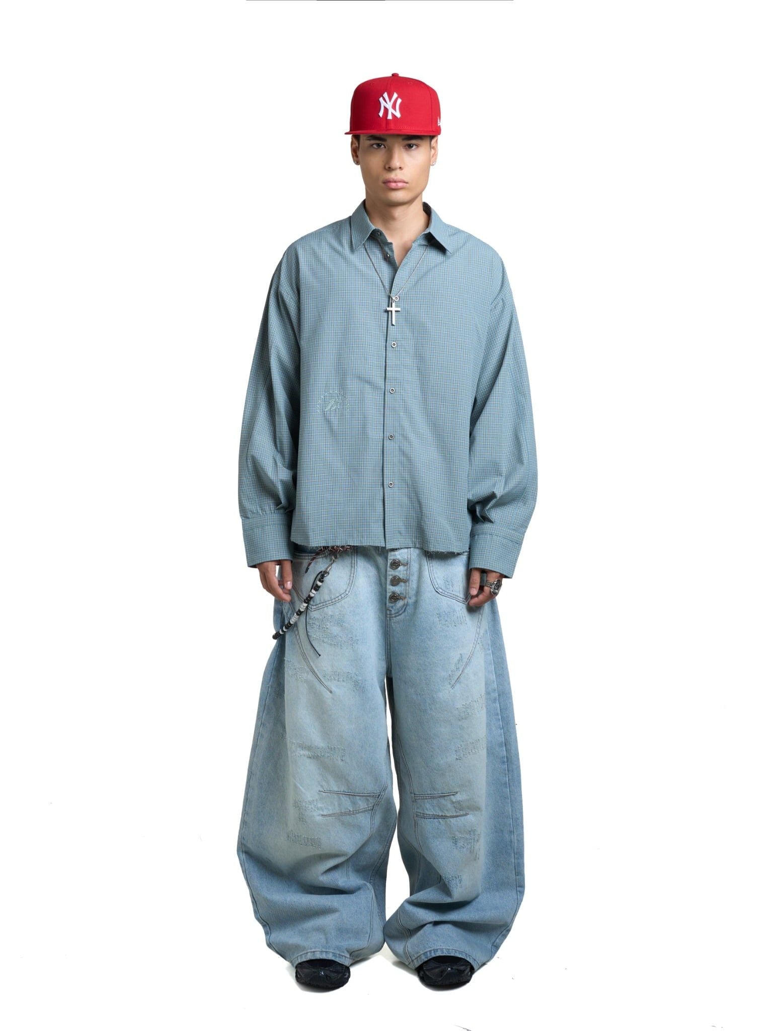  HADES THREADLINE SHIRT - BLUE 