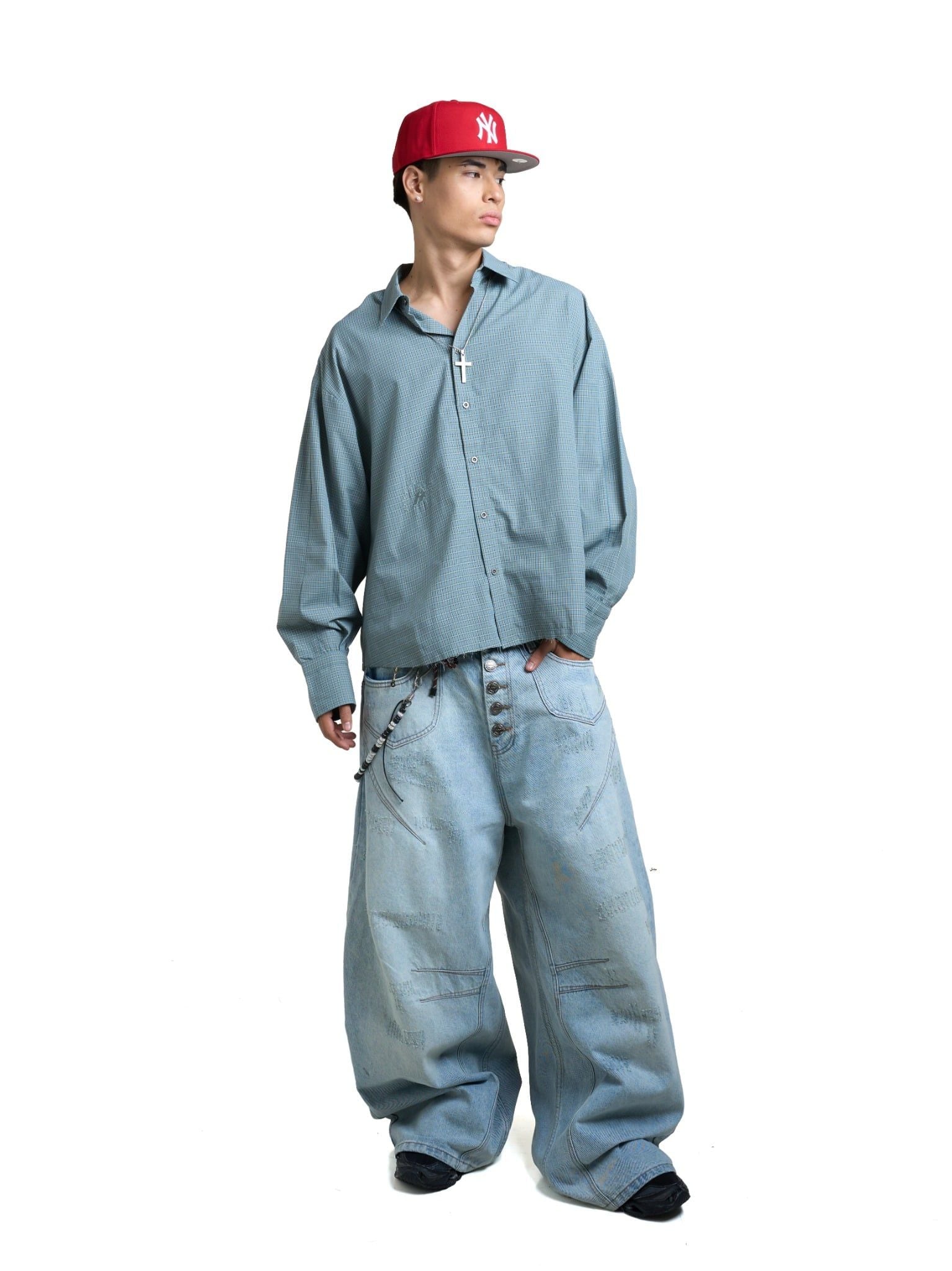  HADES THREADLINE SHIRT - BLUE 