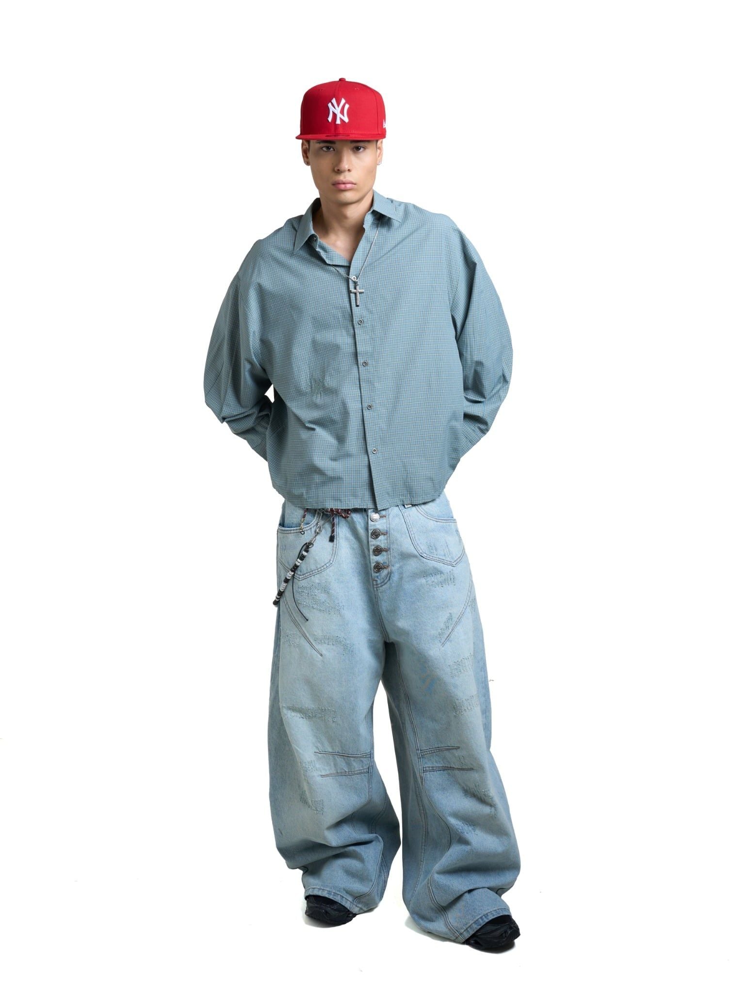  HADES THREADLINE SHIRT - BLUE 