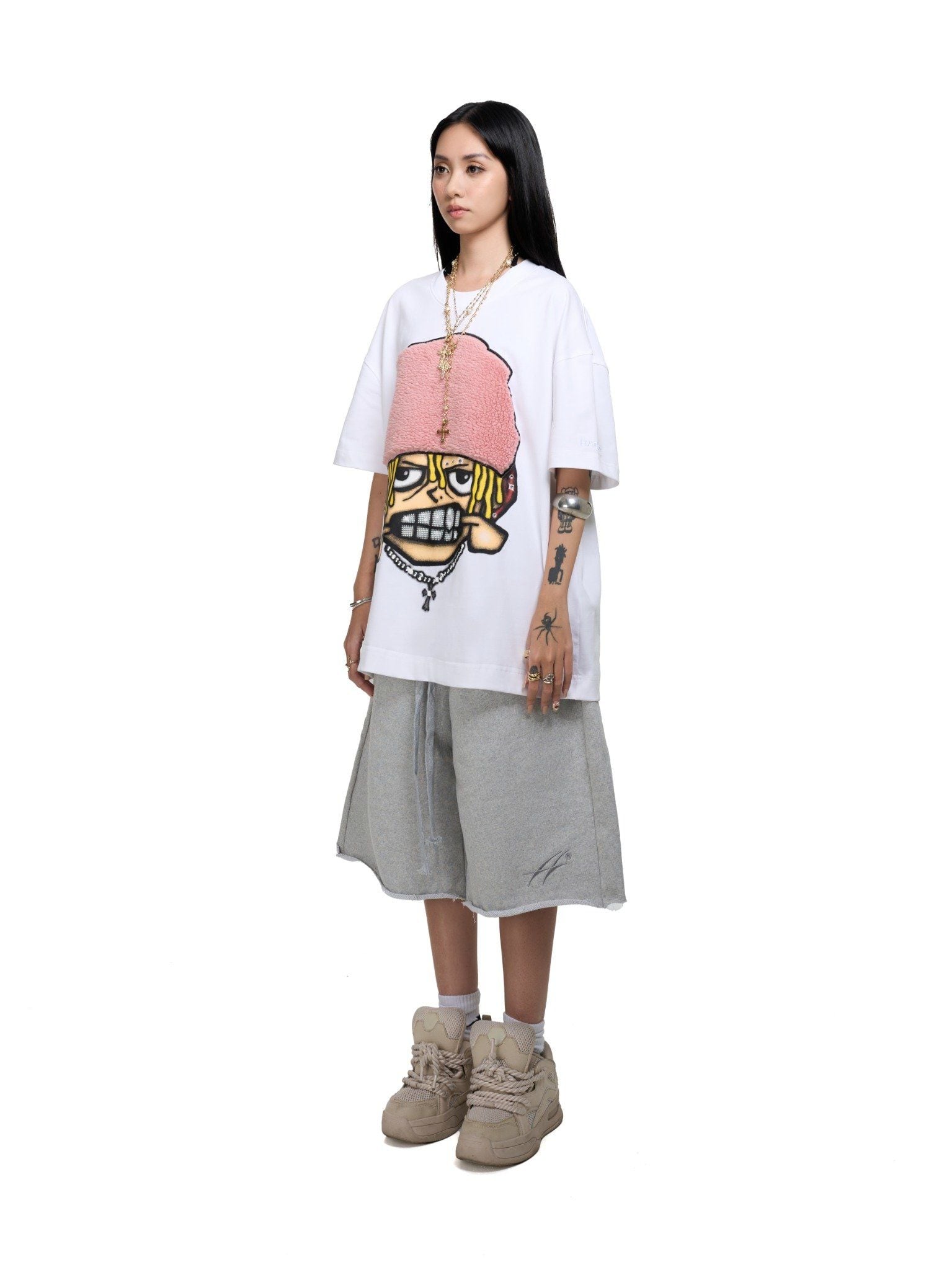  HADES FLUFFY GRILL TEE - WHITE 