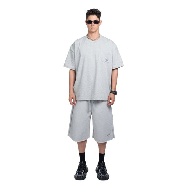  HADES FLORAL POCKET TEE - GREY 