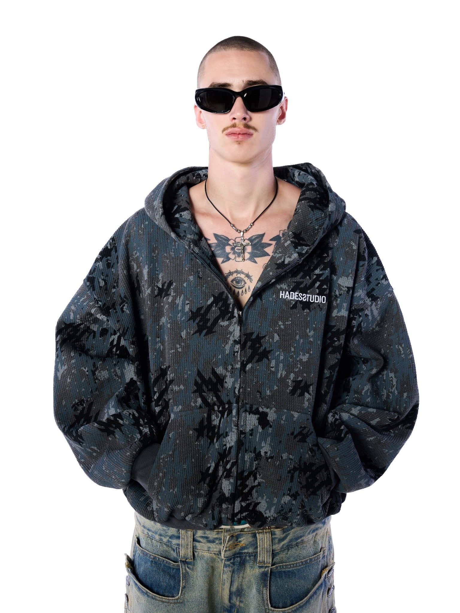  HADES STATIC NOISE ZIP HOODIE 