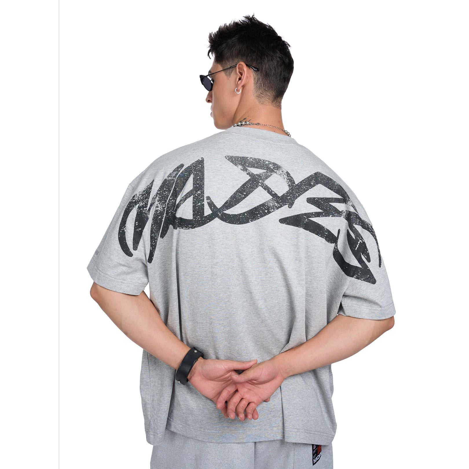  HADES FLORAL POCKET TEE - GREY 