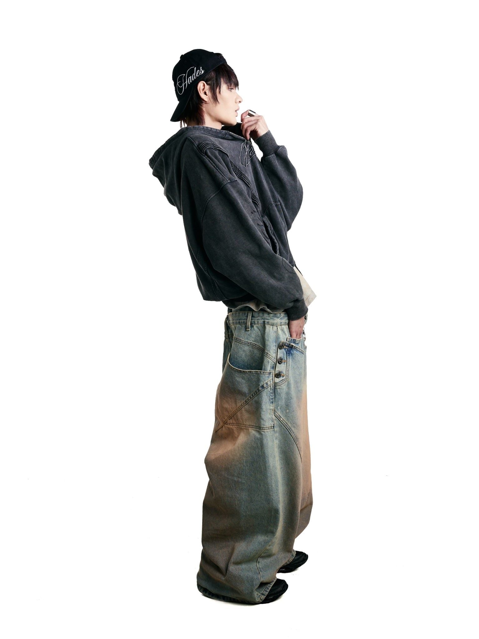  HADES CONTRAST SCRIPT HOODIE 
