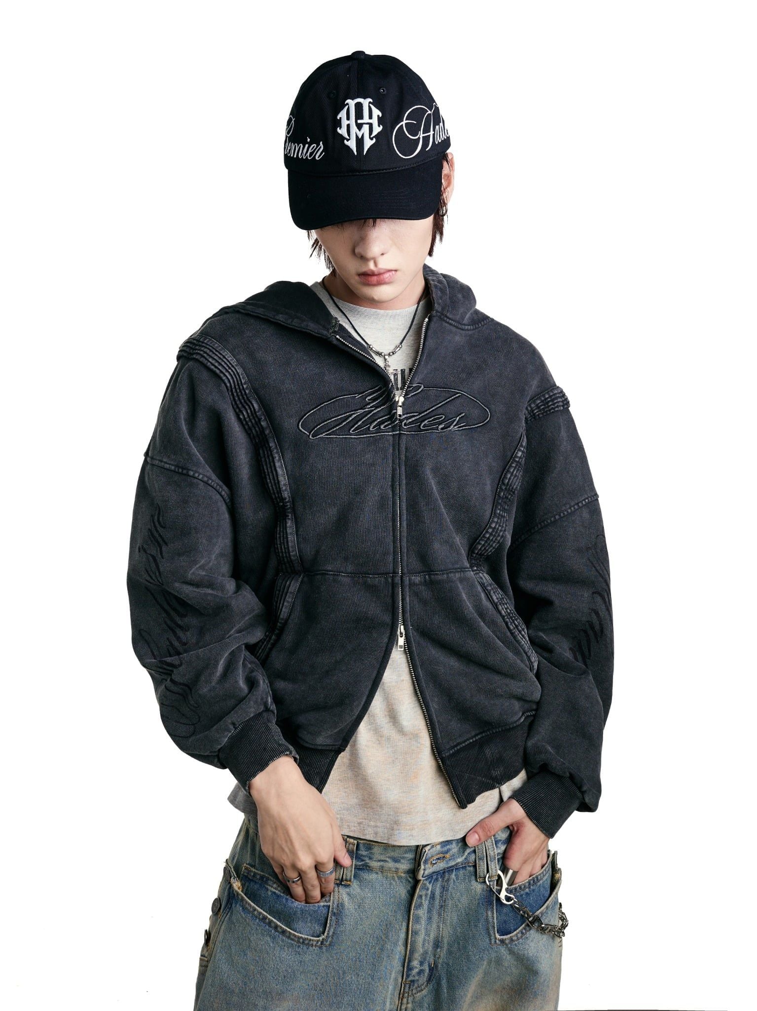  HADES CONTRAST SCRIPT HOODIE 