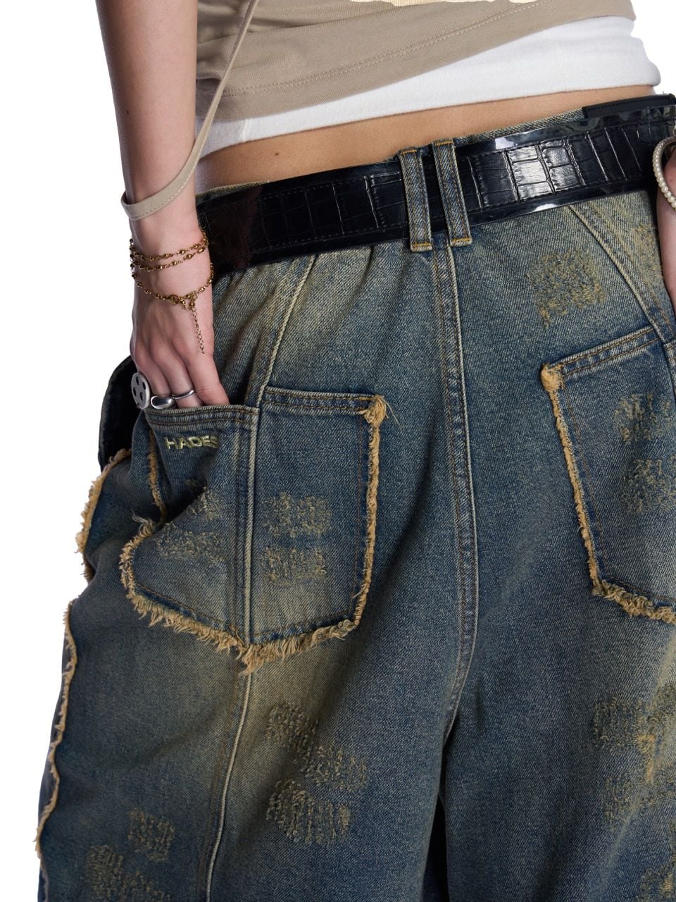  HADES GROOVY WASH JEAN SHORTS 