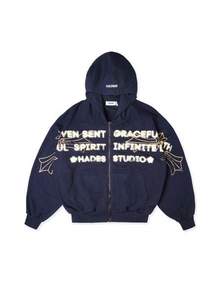  HADES HEAVENS CALL HOODIE ZIP - BLUE NAVY 