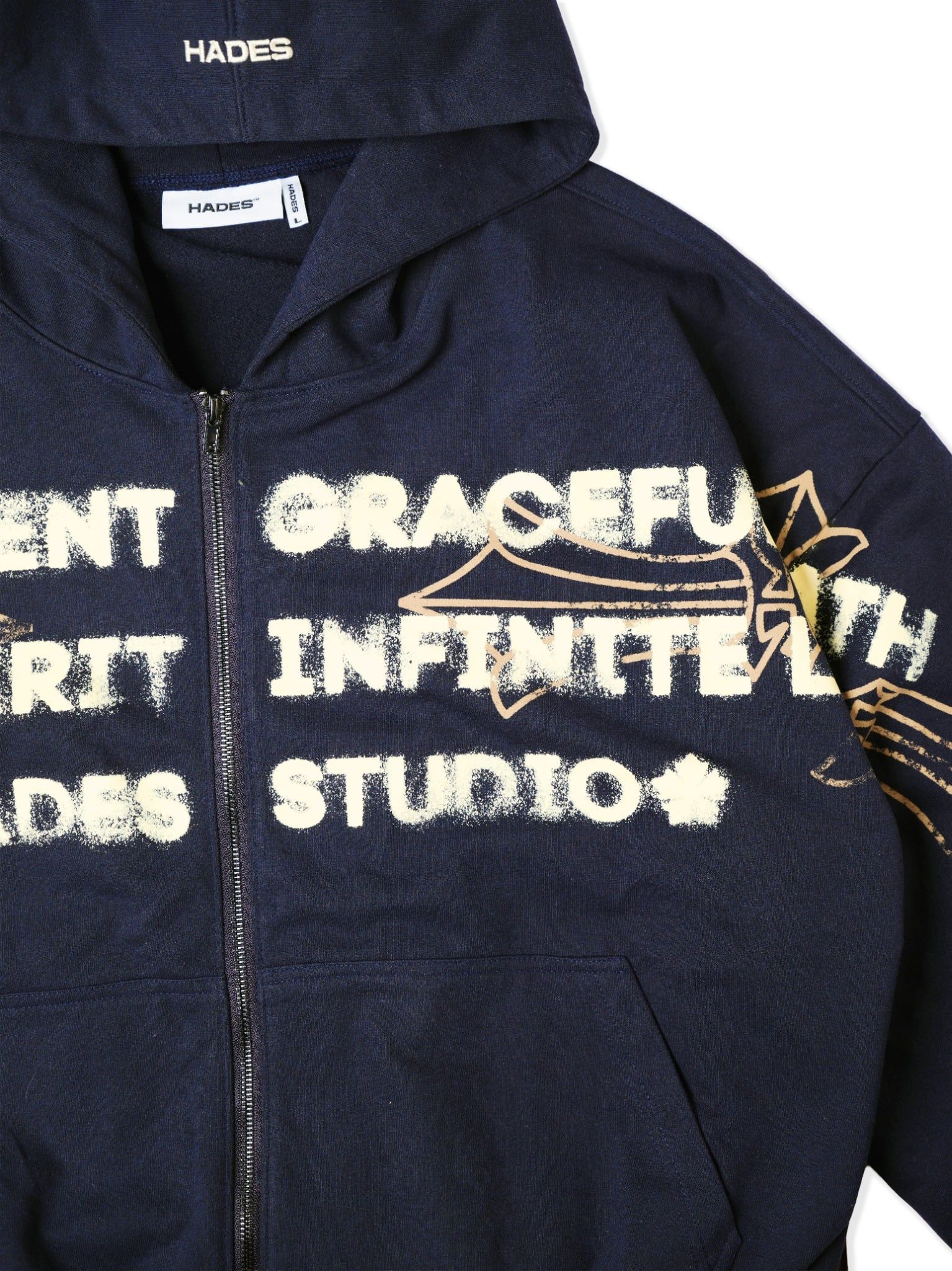  HADES HEAVENS CALL HOODIE ZIP - BLUE NAVY 