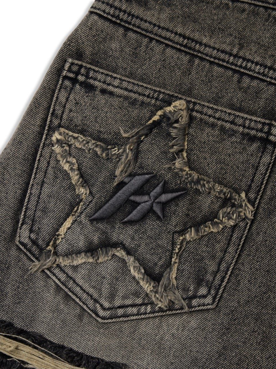  HADES STAR CRUSH WASH JEAN SHORTS 