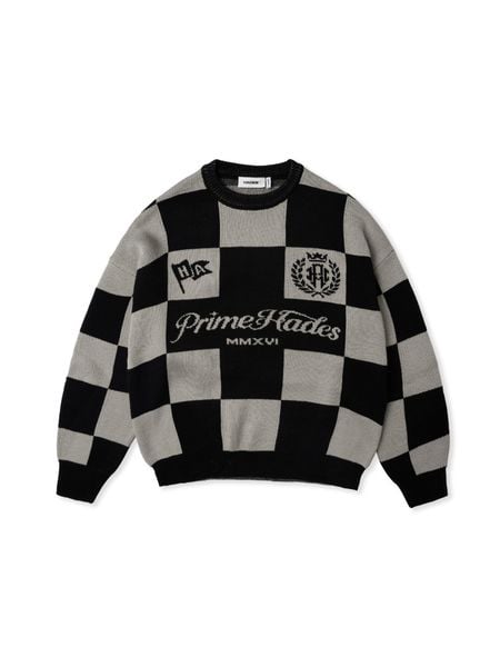  HADES DUAL TONE CHECKER SWEATER 