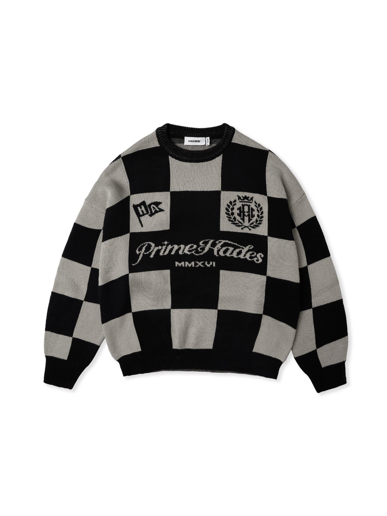  HADES DUAL TONE CHECKER SWEATER 
