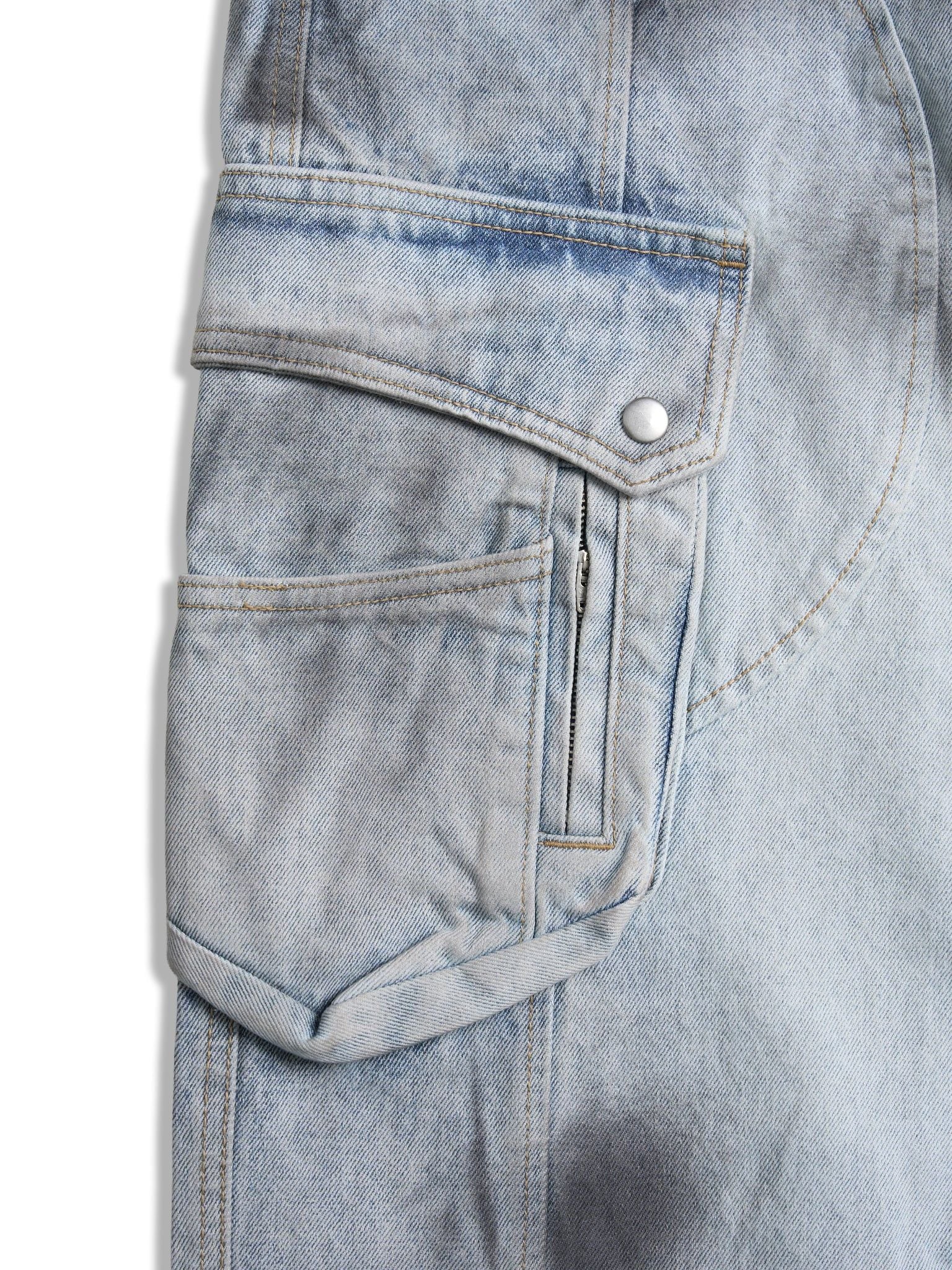  HADES OFF GRAY WASH CARGO JEANS 